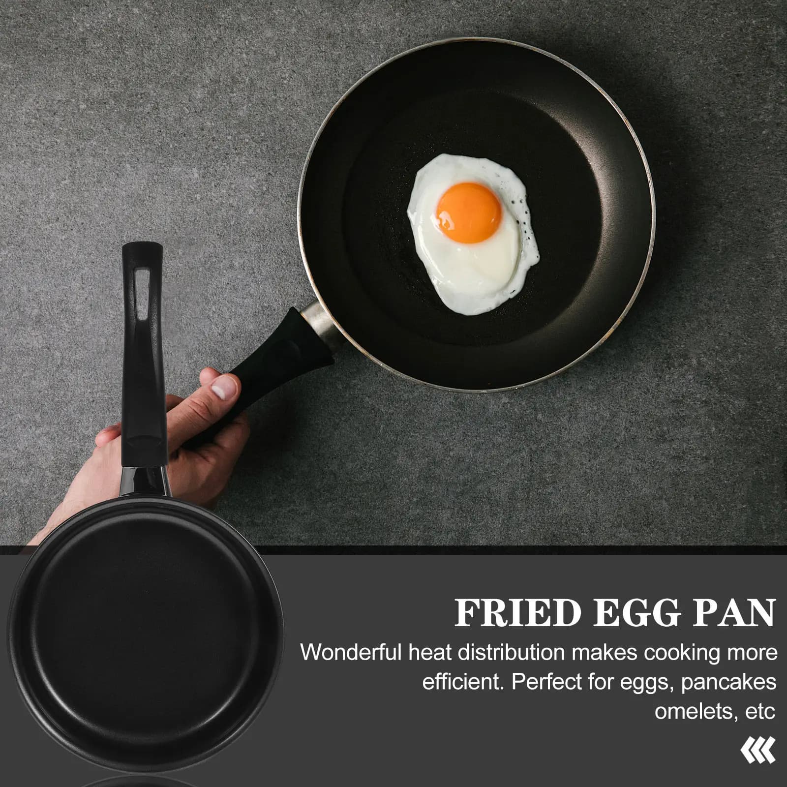2Pcs Premium Non-Stick Cooking Pan 14Cm Diameter Flat Bottom Frying Pan for Eggs Pancakes Steaks Bbq Efficient Heat