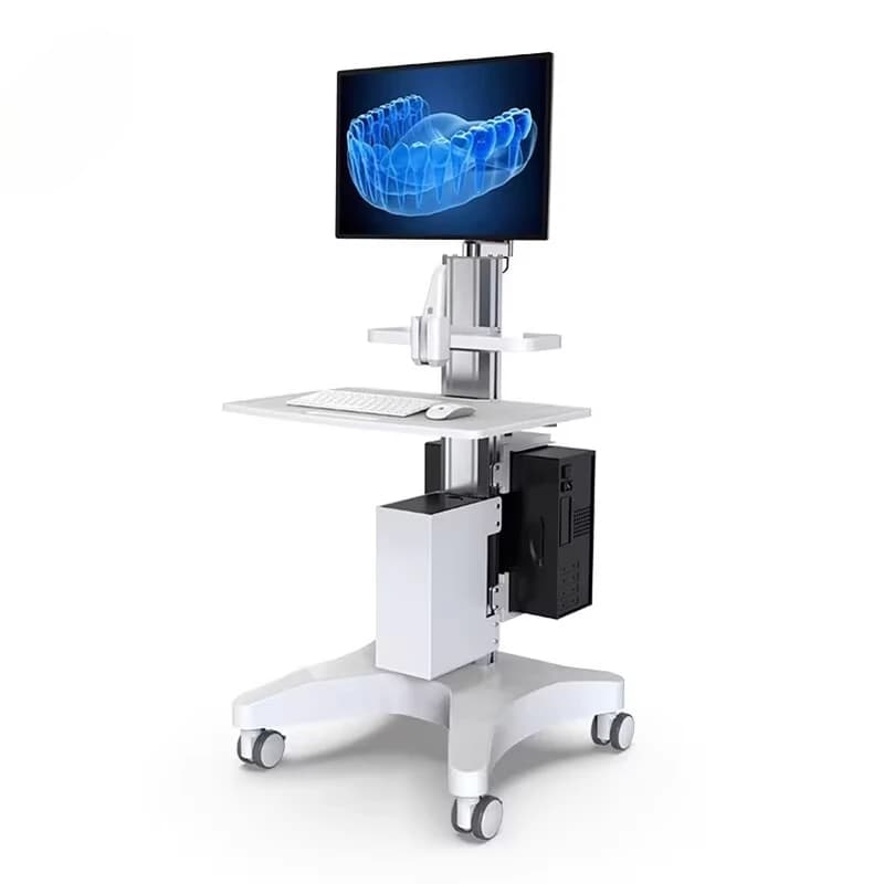Carrello mobile dentale Clinica ospedaliera orale Attrezzatura da laboratorio Supporto per laptop Carrello medico e carrello degli attrezzi con staffa