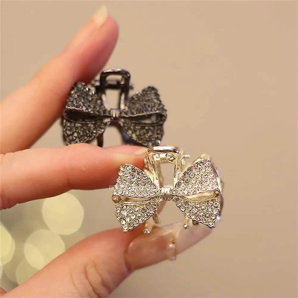 Donne Ragazze Mini Artiglio Pinze di Cristallo Strass Arco Fermagli Per Capelli Piccolo Antiscivolo Grip Jaw Pinze Denti Morsetti In Metallo Accessori Per Capelli