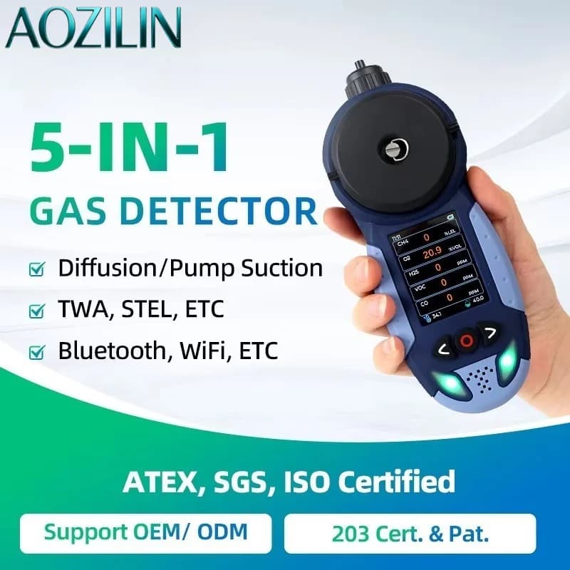 AOZILIN Portable Multi Gas Detector LEL CO Carbon Monoxide Monitor Marine Safety Gas Detection Instrument