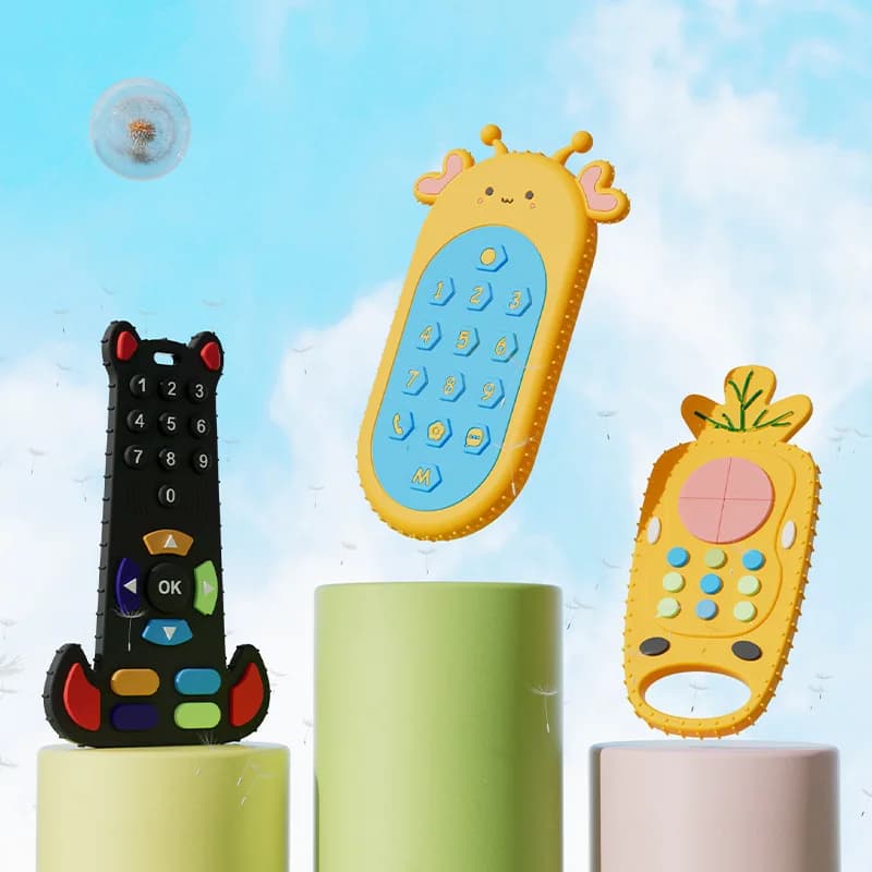 Giocattolo per la dentizione in silicone per neonati Massaggiagengive da masticare Sollievo infantile Sonaglio sensoriale Giocattoli per bambini per il dolore alle gengive Massaggiagengive per bambini per lo sviluppo