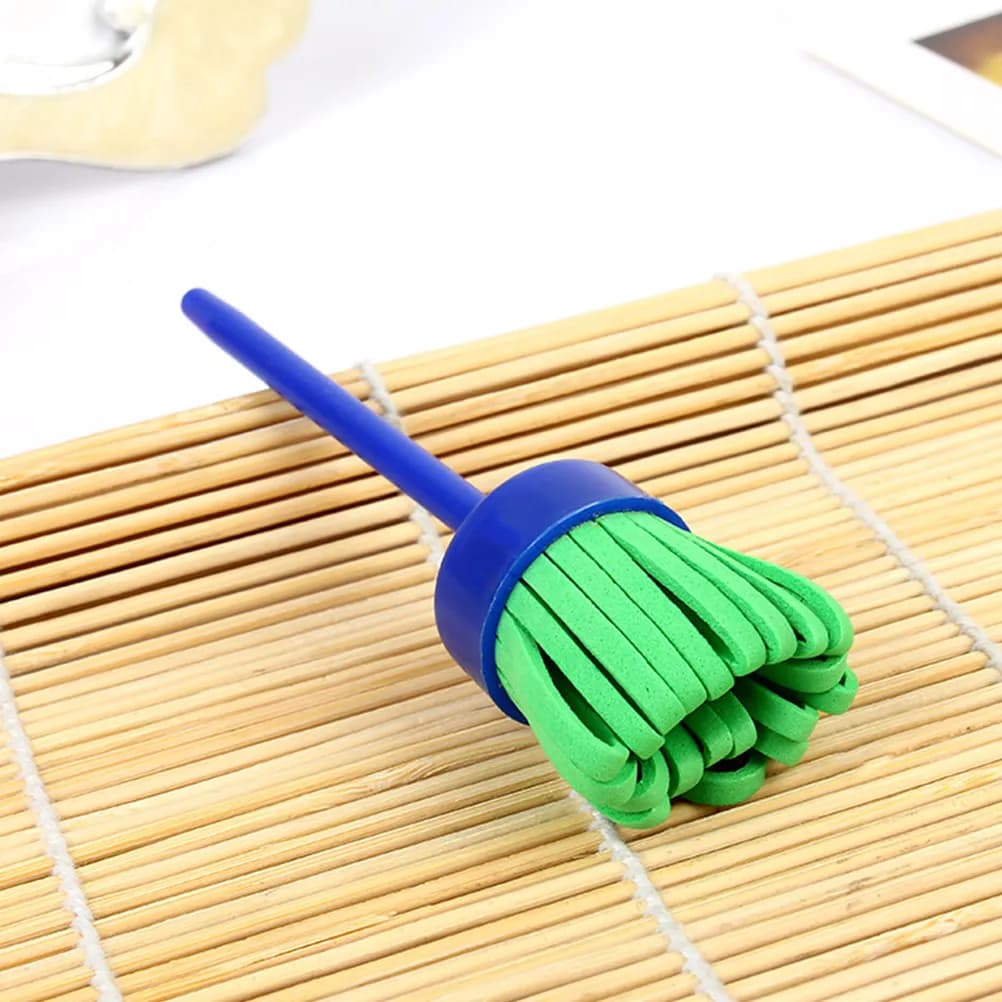 Set di 3 Pennelli in Spugna per Pittura e Graffiti, Strumenti per Disegno con Manico in Plastica, Materiali Artistici Fai-da-Te