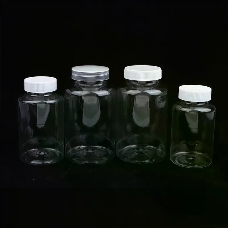 15-500ML Transparent Plastic Bottle Wide Mouth Medicine Bottle With Screw Lid Seal Vials Liquid Reagent Container Food Grade
