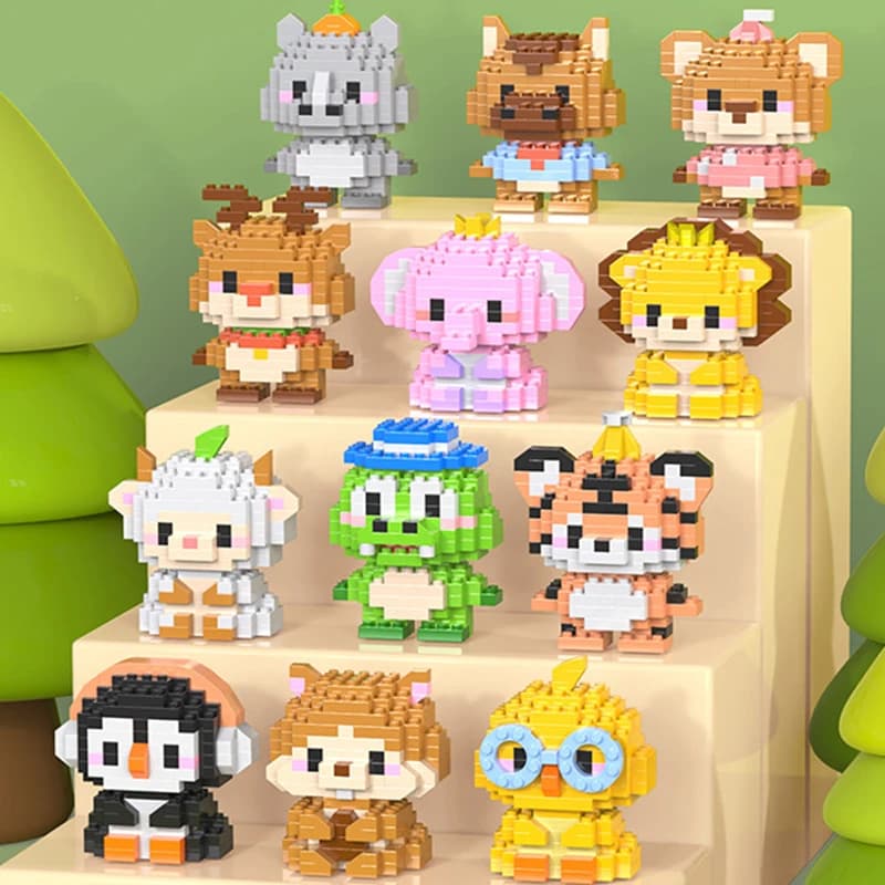 Fa-da-Te Construction Kit with Animals: Leo, Corgi, Delfino, Criceto, Rabbit, Dogs, Cats, Pisces - Models in Mattoncini for Aquariums