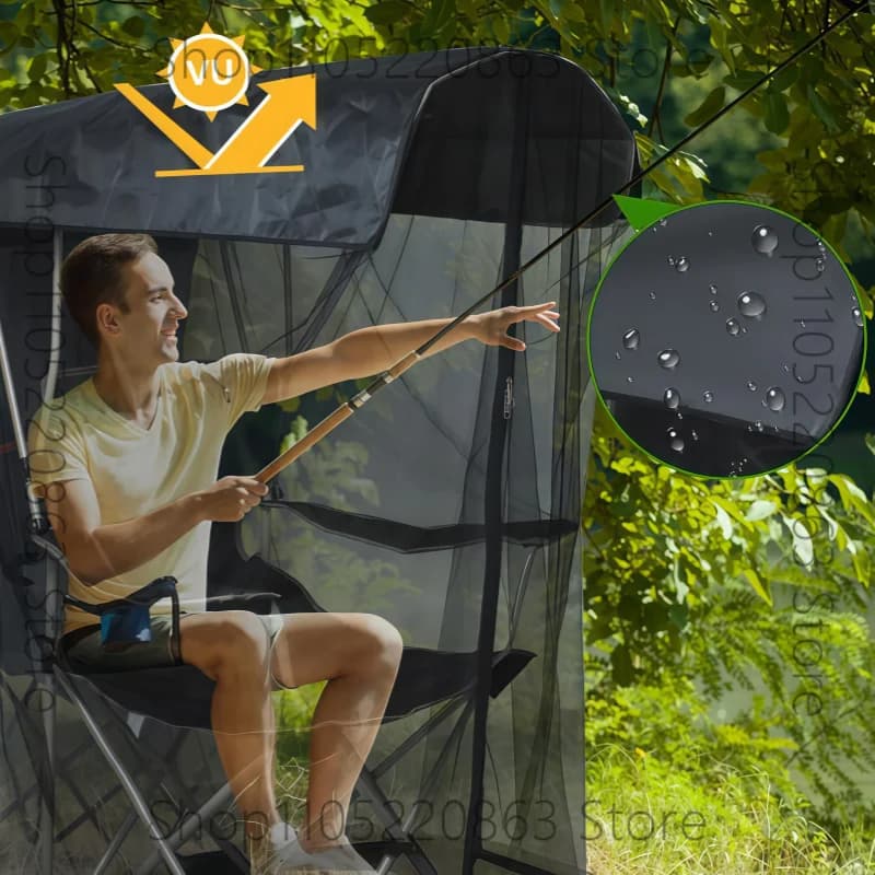 Outdoor Swing Mosquito Net Fishing Courtyard Garden Mosquito Net Swing Rocking Chair Blackout Gauze Net 82 * 89 * 160cm