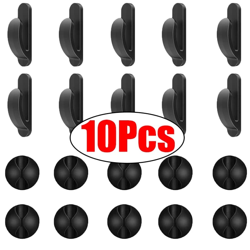 2/10Pcs USB Cable Organizer Wire Winder supporto per auricolari Clip per cavo cavi per telefono Desktop da ufficio fissatore per fascette in Silicone gestione dei cavi