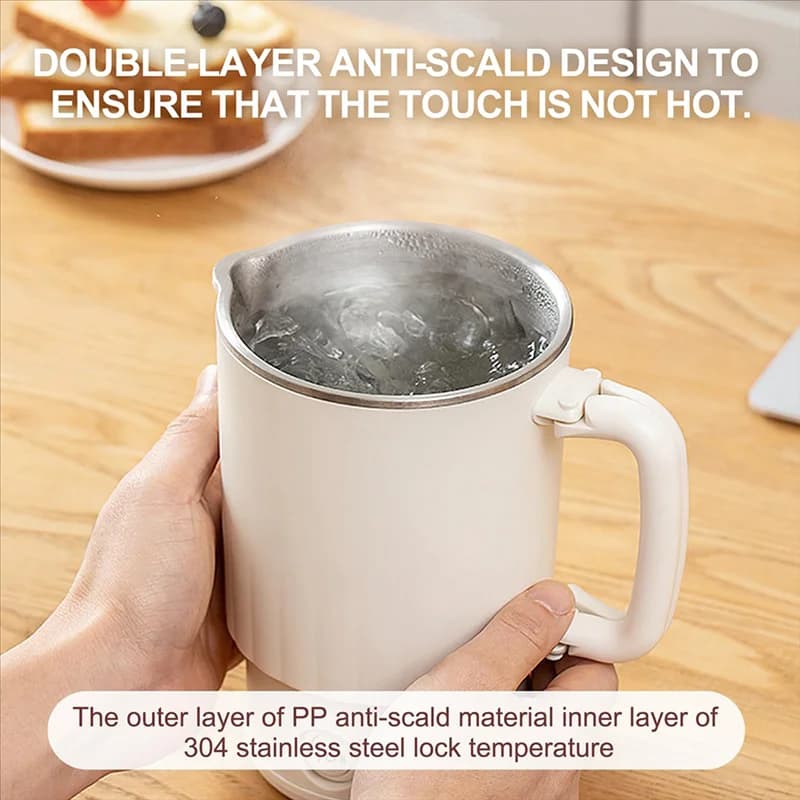 B25B Stainless Steel Portable Electric Kettle-Foldable Design For Travel, Hot Water Mini Boiler For Tea Coffee Preparation