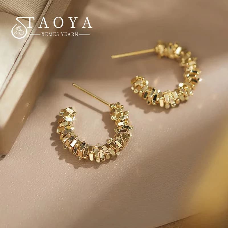 European and American Retro Metal C-shaped Semicircular Earrings For Womans 2025 New Fashion Jewelry Party Luxury Accessories