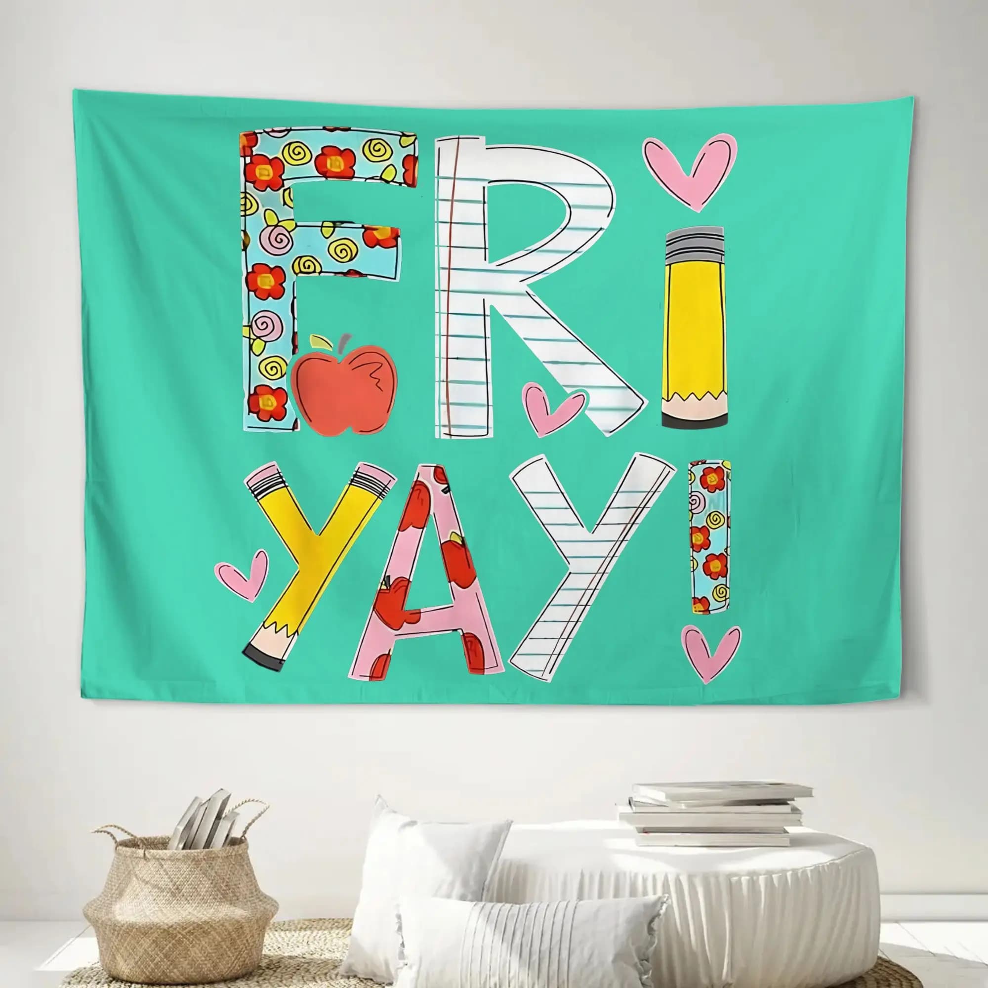 Aesthetic Tapestry Wall Hanging Friends Friends Day Decor Pop Art Room Decoration Boho Fabric Poster Living Room Dorm Wall Art G