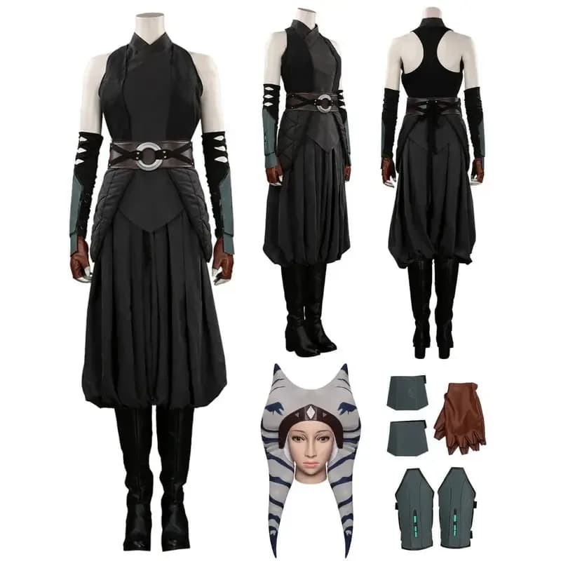 Ahsooka Tano Cosplay Fantasia Jedi Costume Dressing for Women Role Game Copricapo Hat Dresses Halloween Carnival Party Dresses