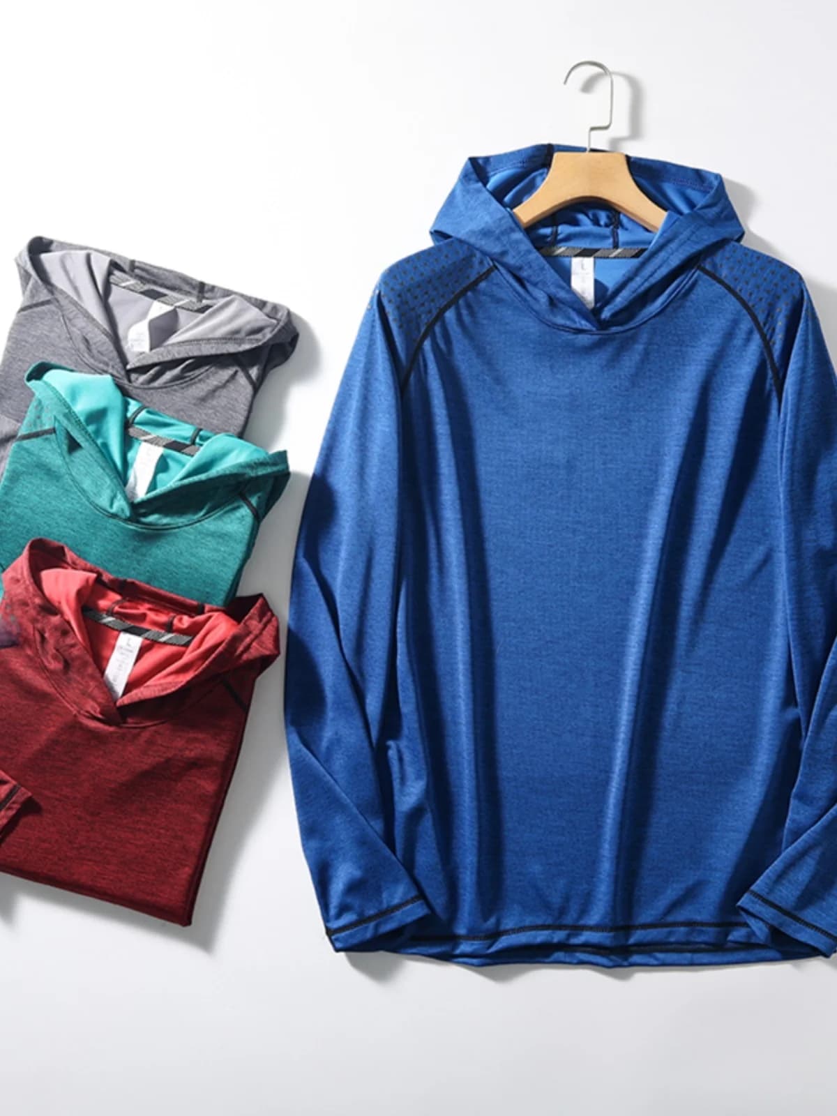 Professional Sport 3D Tailoring Quick Dry Elastic Long Sleeve Men's Outdoor Training Hoodie T-Shirt Fashion Urban Style Summe...