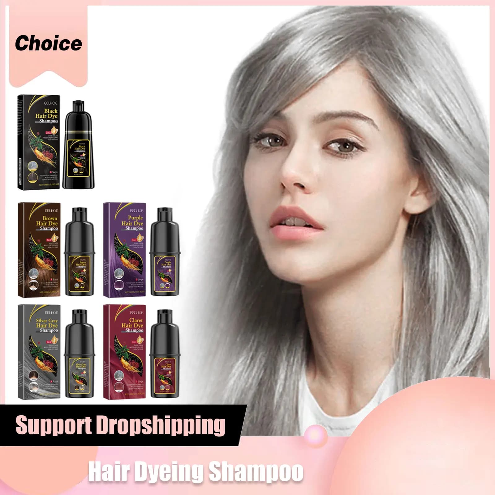 Shampoo per tintura dei capelli 3 in 1 Riparazione rapida della tintura dei capelli Pulizia a secco Nutriente Radice dei capelli Restauro Colorazione dei capelli Shampoo nero
