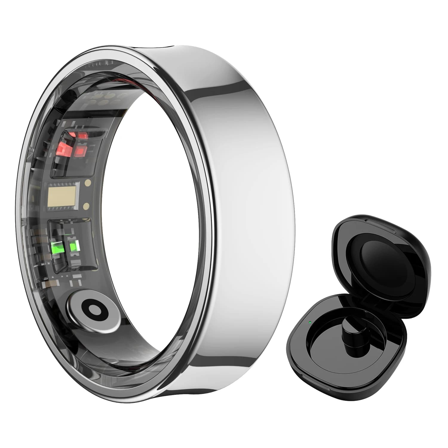 New Smart Ring R09 Health Monitor Multi-sport Mode Skin Temperature Measurement 5ATM Waterproof Smart Ring with Charging Case
