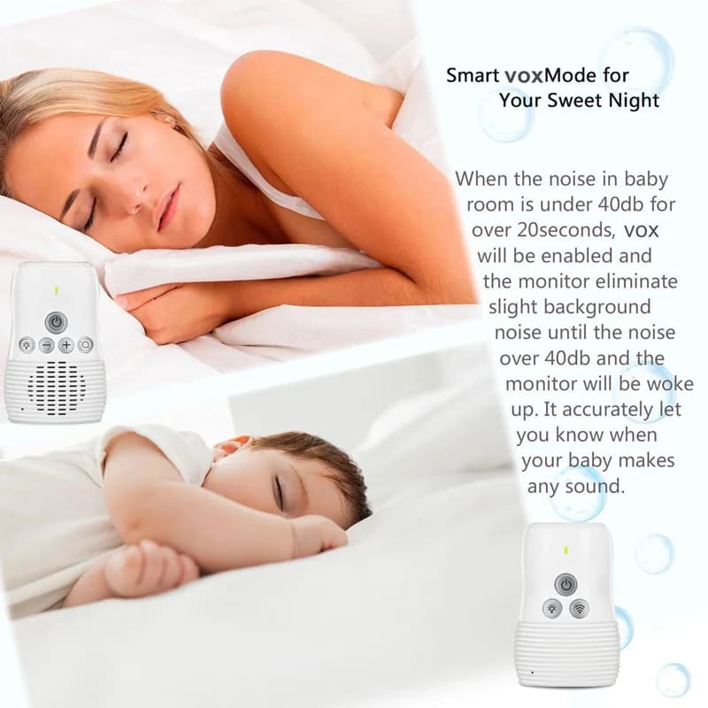 Citofono audio bidirezionale Baby monitor wireless intelligente Voce bidirezionale Identificatore di bambini Batteria incorporata Luce notturna