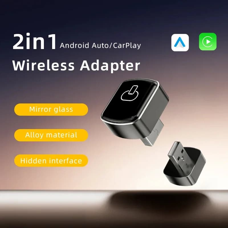 TrolinkTek Wireless CarPlay Android New Smart Car Adapter Hassle-Free Plug & Play 2in1 Stable BT WiFi Connect OTA Fit 99% Vehicle