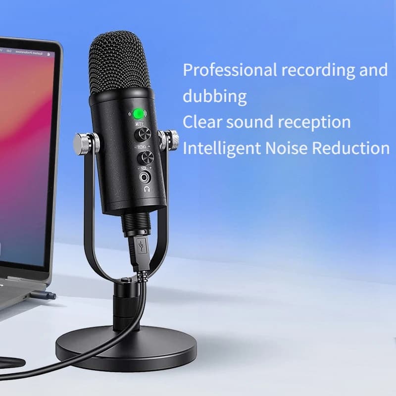 Microfono USB per Streaming e Podcast, Kit Microfono a Condensatore Cardioide da Studio con Braccio Regolabile per Registrazione YouTube