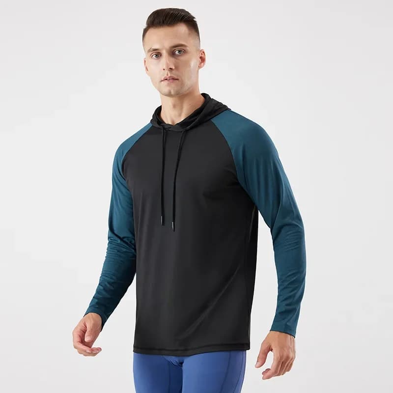 Running Pullover Shirts Hooded Fitness Sweatshirt Men's Training Long Sleeve T-shirt Casual Sportswear Workout Sports Top Hoodie