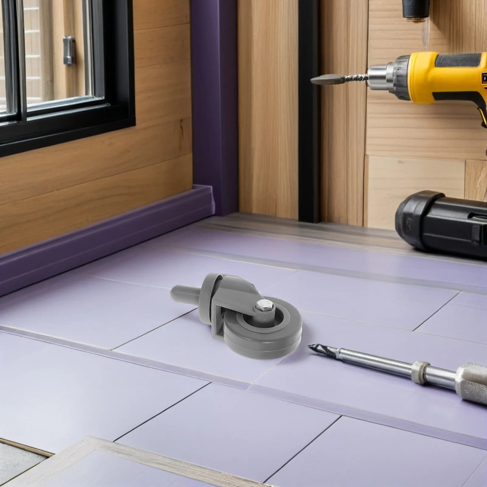 2 Ruote di Ricambio per Secchio Mop, Ruote Girevoli in Gomma Nylon Resistenti, Ruote in Acciaio Inossidabile per Riparazione Carrelli Utilitari
