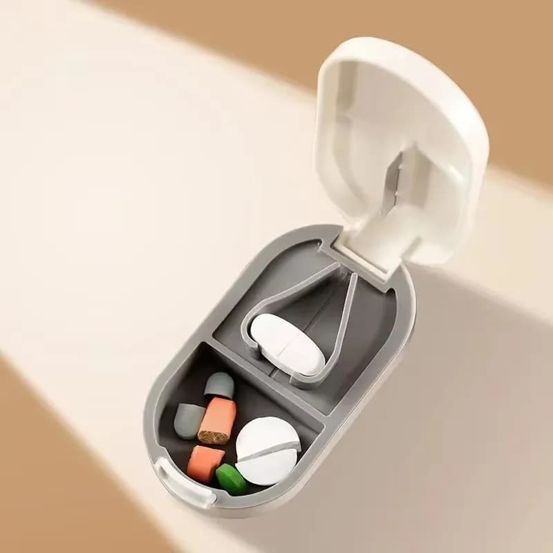 1 pill cutter, divider for pills to cut small pills or big pills in half, cut pills, tablets, stainless steel travel blade