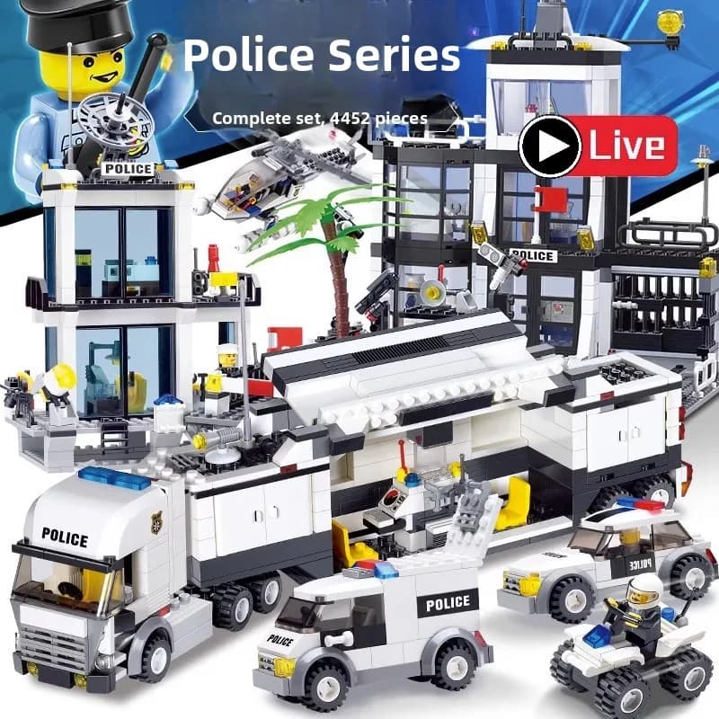 Cops And Cars Building Blos Toys: Giocattoli Magnetici a Forma di Mattoncini per Bambini e Bambine, Regalo Perfetto per Ragazzi e Ragazze