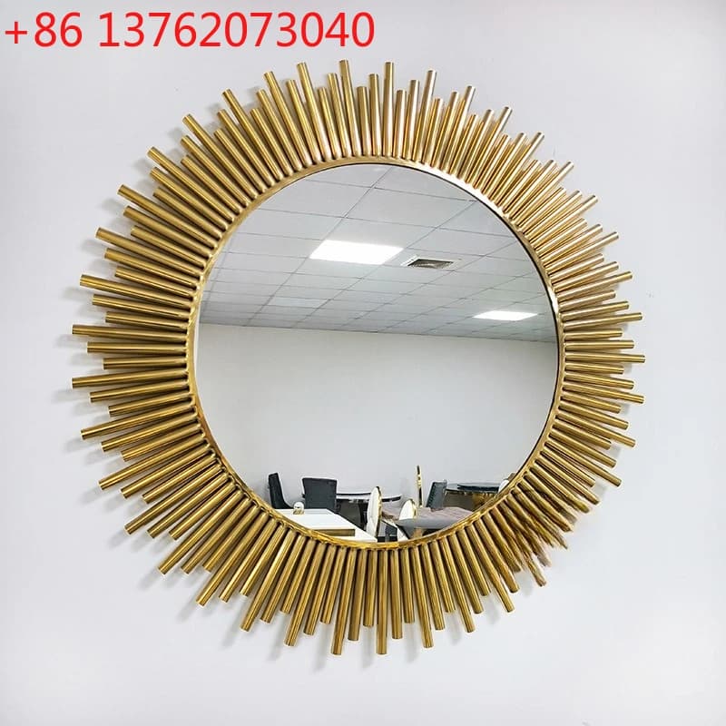 Soggiorno decorativo sfondo creativo specchio da parete appeso a parete lato pranzo retro sole arte ingresso specchio del bagno