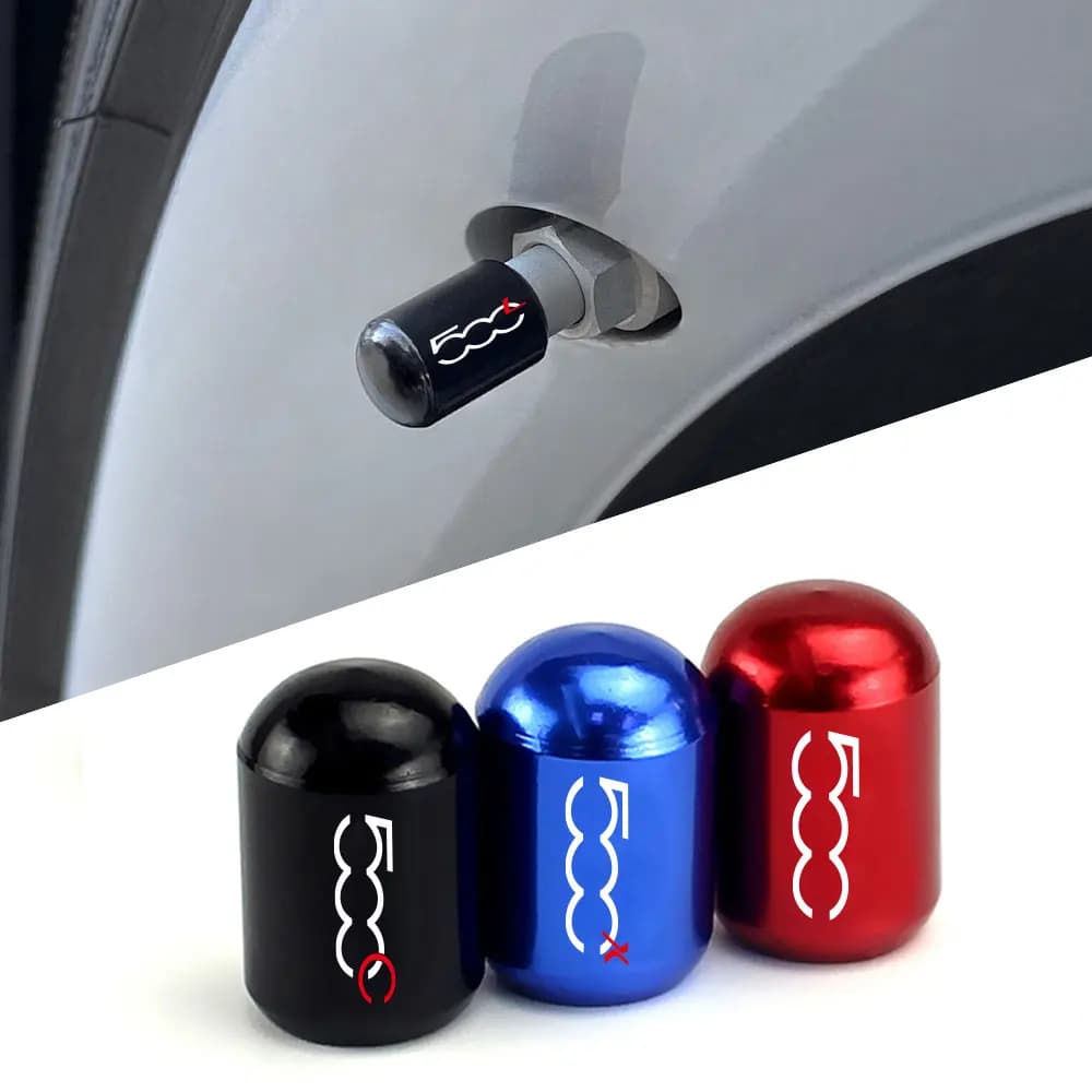 4PCS Auto Ruota Pneumatico Stelo Valvola Tappi Pneumatico Aria Steli Copertura Per Fiat 500 500C 2012 500X 500L Abarth 695 Accessori Auto strumenti