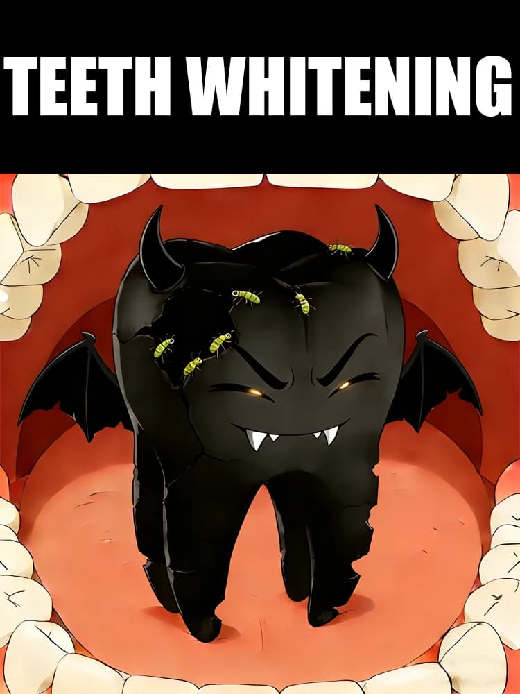 Second generation teeth whitening powder protects dental incarnate. Light your teeth.