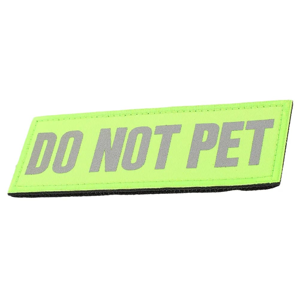Patch Riflettente 'Non Accarezzare' per Cani di Servizio, con Nastro a Strappo per Addestramento, per Pettorina, Collare, Guinzaglio, Sicurezza Notturna