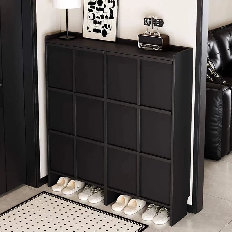 Scarpiera di Lusso di Design Moderna Verticale in Legno per Ciabatte, Espositore Organizzatore, Mobile Contenitore per Scarpe, Arredamento per Calzolai