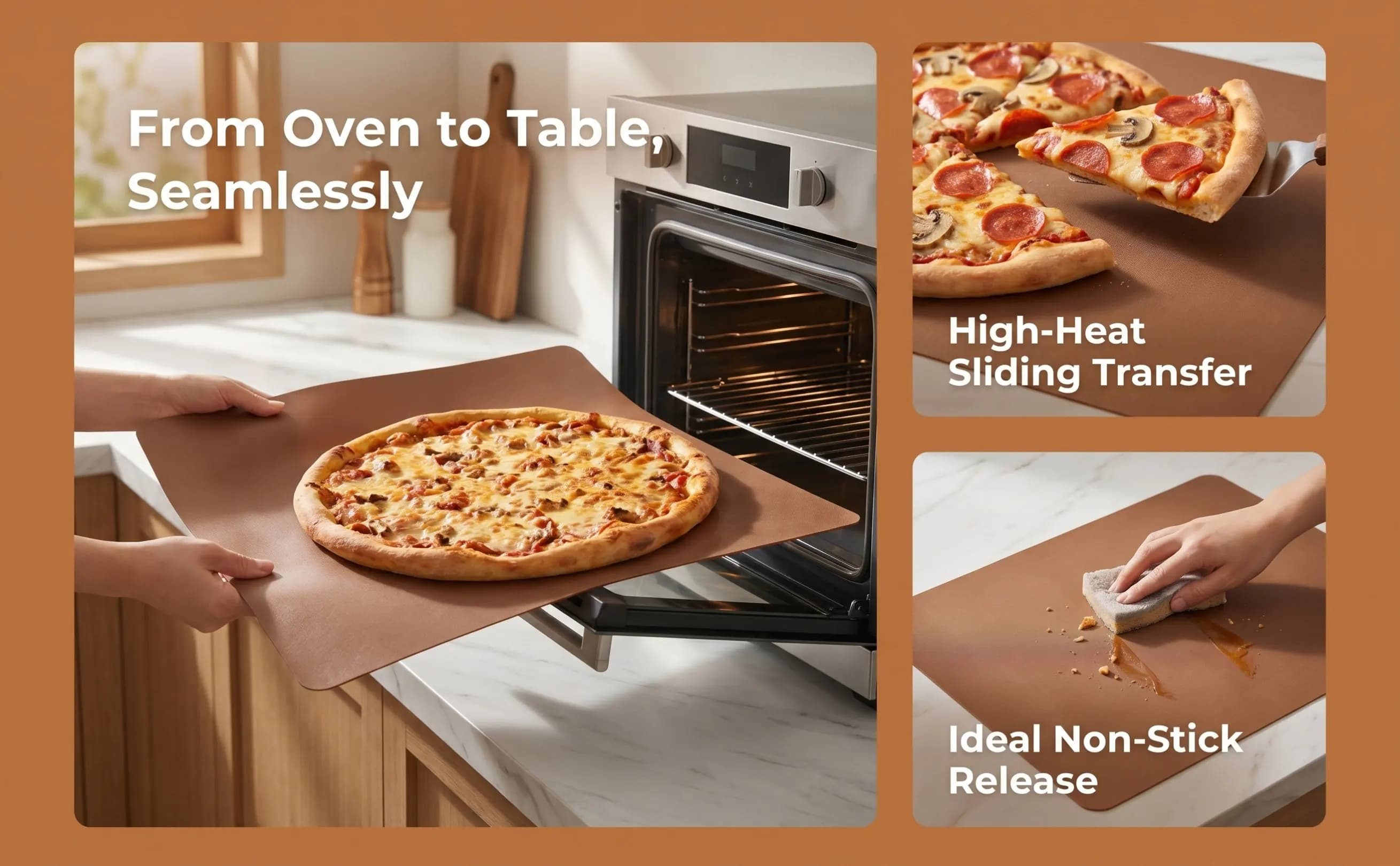 2Pcs Non-Stick Pizza Peel Sliding Cloth Heat-Resistant Replacement Fabric for Effortless Pizza Transfer Baking Mat Oven Liner