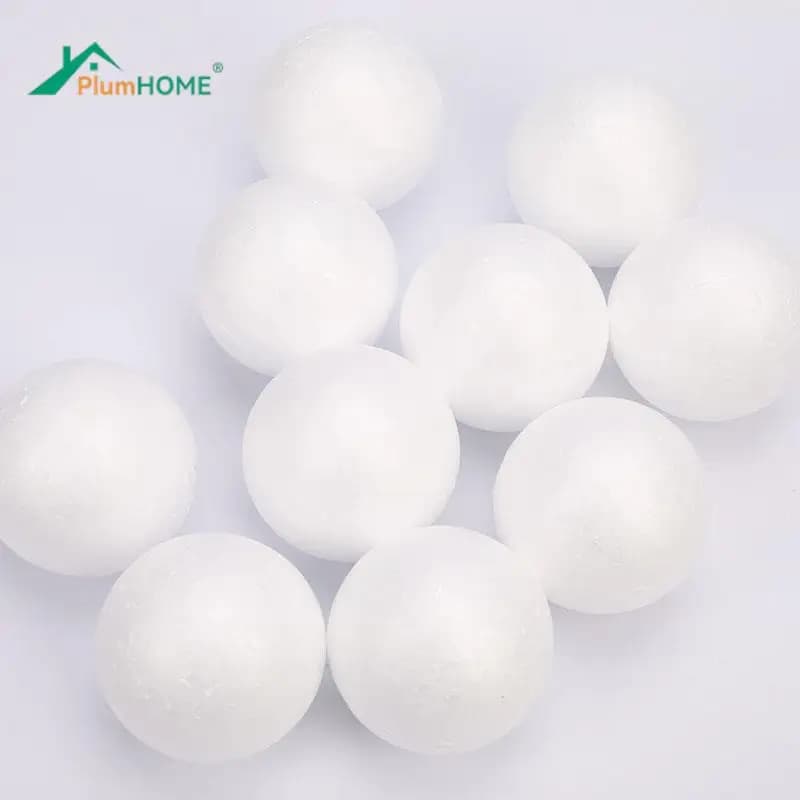 10 pieces 8cm/7cm polystyrene foam ornaments in ball shape decoration for hand-made parties