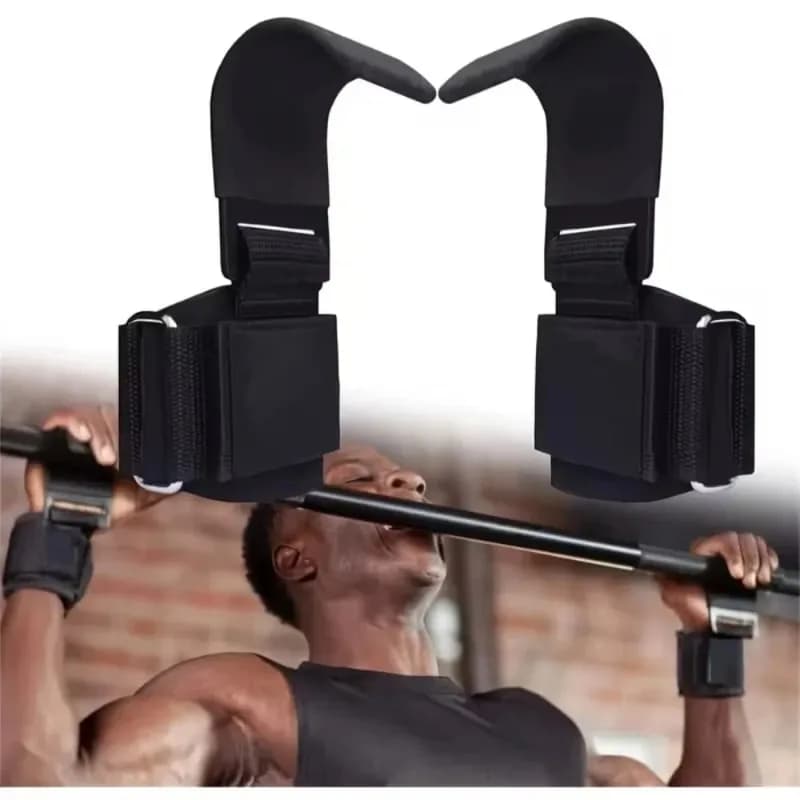 New 2Pcs Weight Lifting Hooks Non Slip Wrist Support Straps Heavy Duty Training Grip For Deadlift Pull Up Gym Fitness