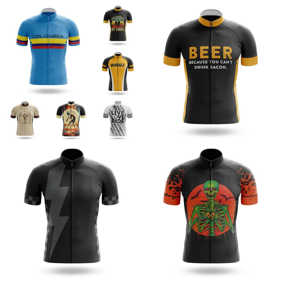 Cycling sweater with Halloween skull Clothing Mtb Men's Clothing Equipment Professional shirt Men's shorts Men's sweater Summer bike sweater