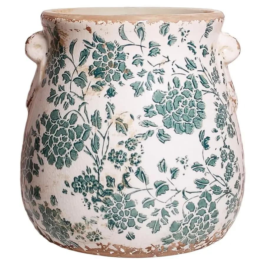 Ceramic Vases, Vintage 17 cm Florist with Furnishing for Interior and Exterior, Country Style Vase and Flowerer