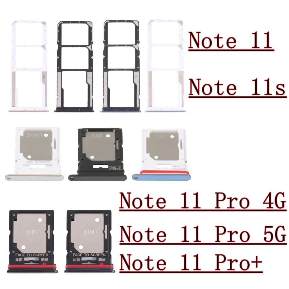 Lettore del vassoio della scheda SIM a doppio chip per Xiaomi Redmi Note 11 Pro 4G 11Pro + 5G Supporto per scheda Micro SD Slot per scheda SIM per Redmi Note 11S