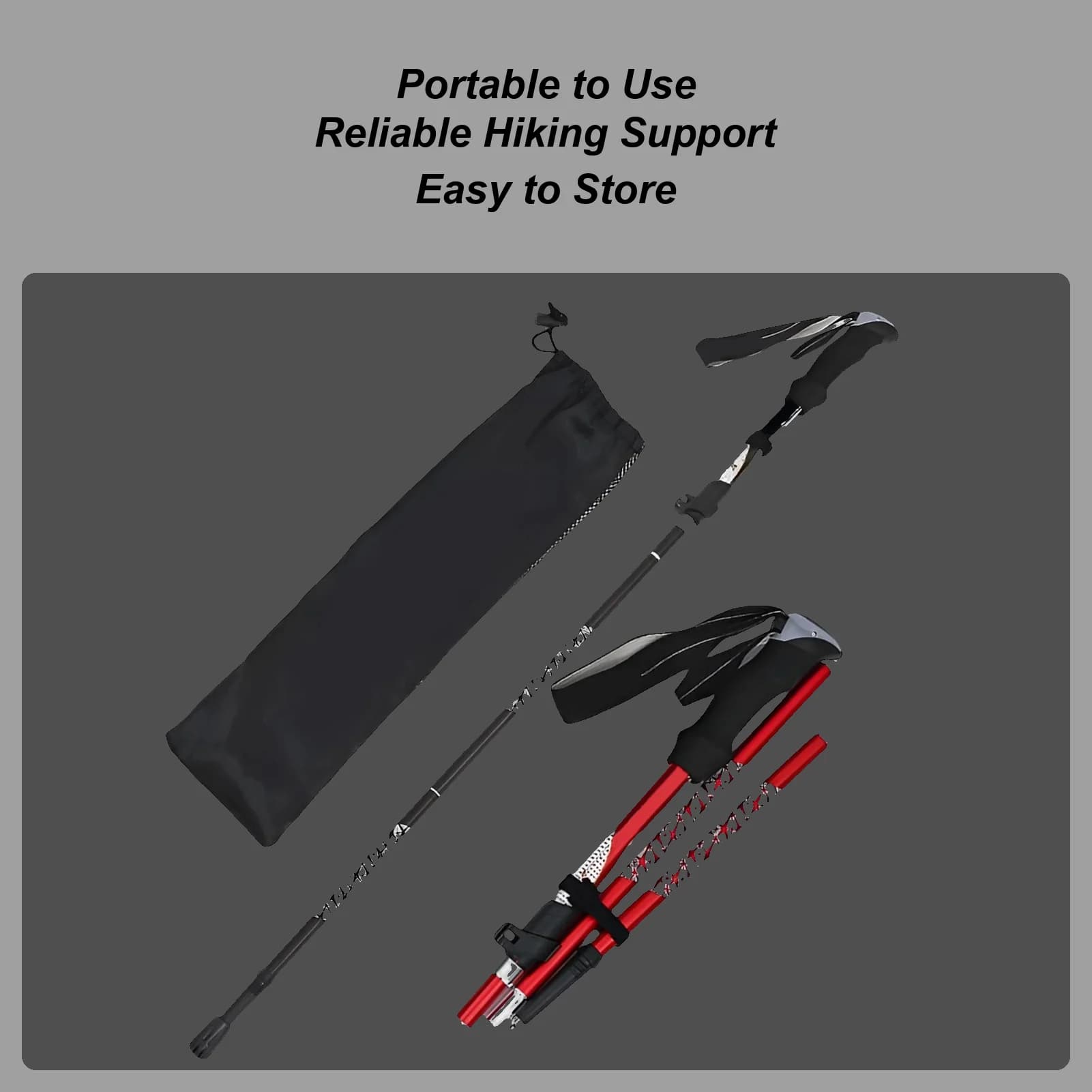 Hiking trekking poles Telescopic walking poles Adjustable height fast locking system Light pole for outdoor women
