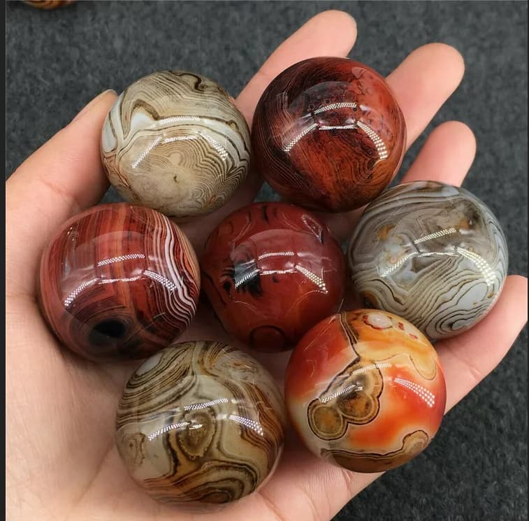 35mm Natural Quartz Crystal lace agate Sphere Ball Reiki Divination ball Healing 1PC