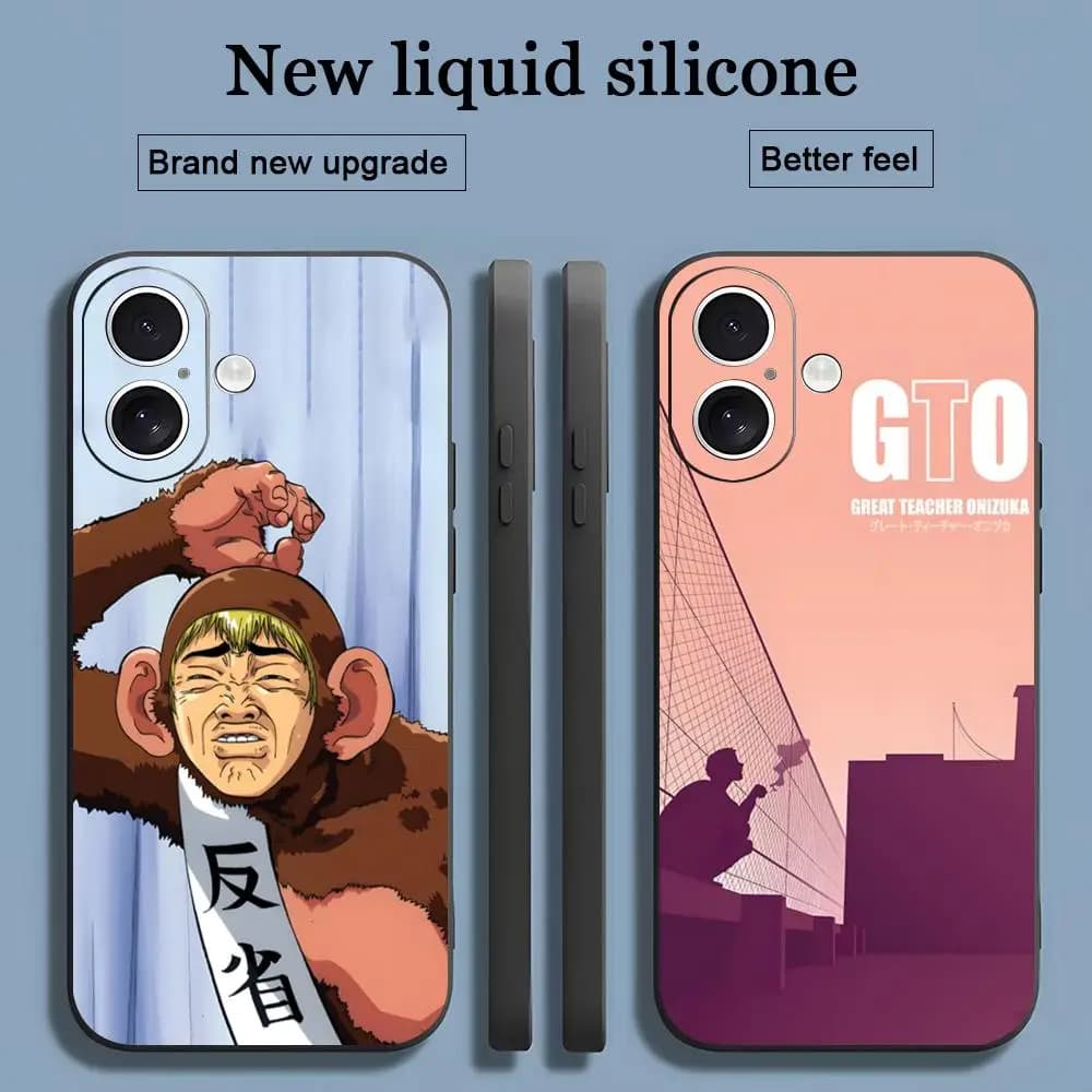 Anime Great Teacher Onizuka Phone Case For iPhone 17 16 15 14 13 12 11 X XR XS 8 Plus Mini Pro Max Soft black Shockproof Cover