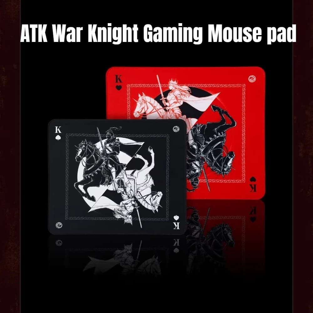 Tappetini per Mouse da Gaming ATK War Knight, 4mm in Poliuretano a Trama Mista, Morbidi e Antiscivolo, Personalizzabili, Grandi Tappetini da Scrivania, Accessori per Gaming FPS