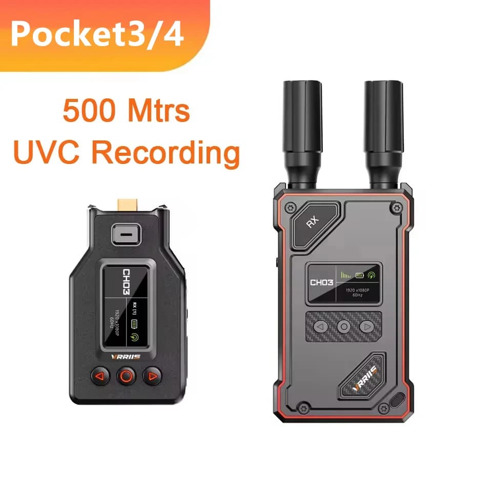 1080p60hz Wireless HDMI Transmitter and Receiver Extender 500m for DJI Pocket 3 4 Camera Live Streaming UVC Video Record Capture