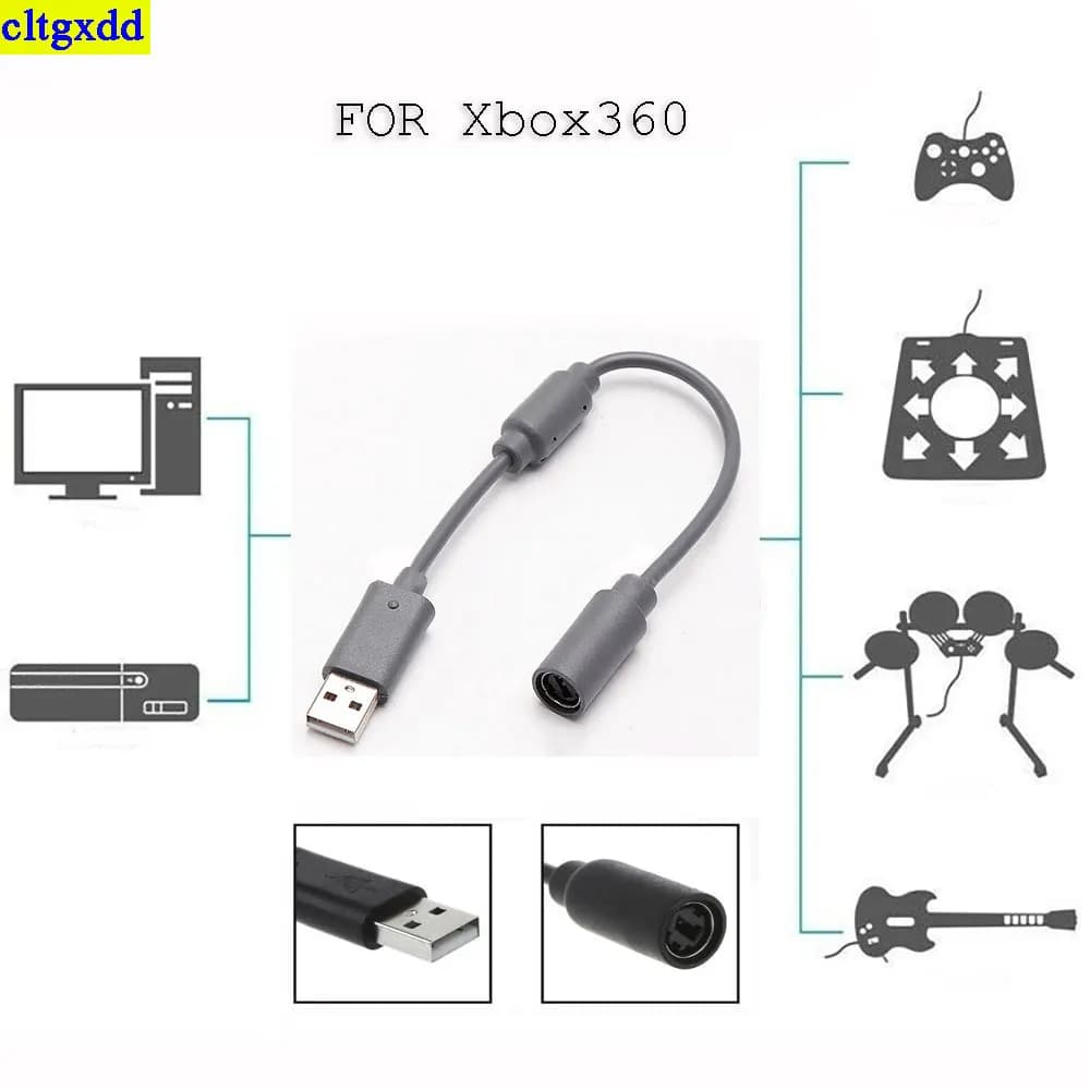 1 pz USB Split Cable PC con filtro per Xbox 360 Rock Band accessori per chitarra maniglia adattatore per cavo di prolunga per cavo di conversione