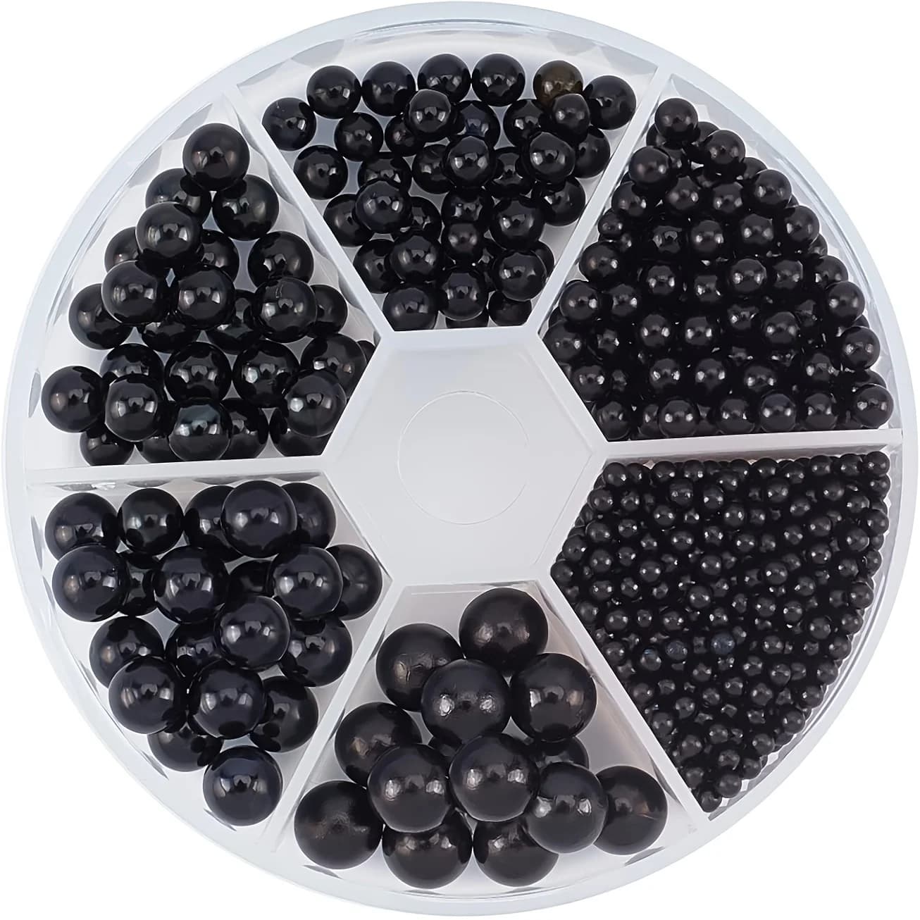 1100pcs 3/4/5/6/7/8mm black round bead perforated set box can be used as a small gift vase filling material for DIY bracelet mak