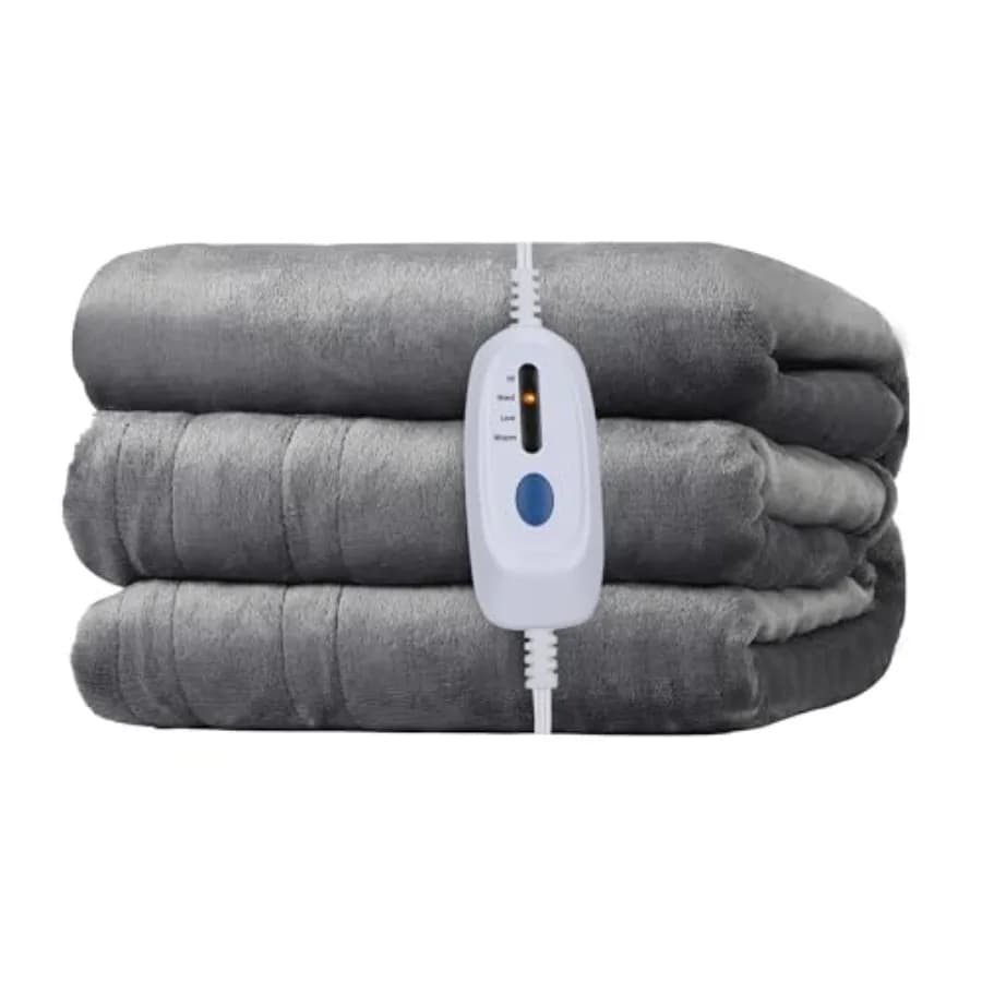 Coperta Elettrica Full Size 183x213 cm in Flanella, con Timer 10 Ore, Spegnimento Automatico, 4 Livelli di Riscaldamento per Camera da Letto, Ufficio, Divano