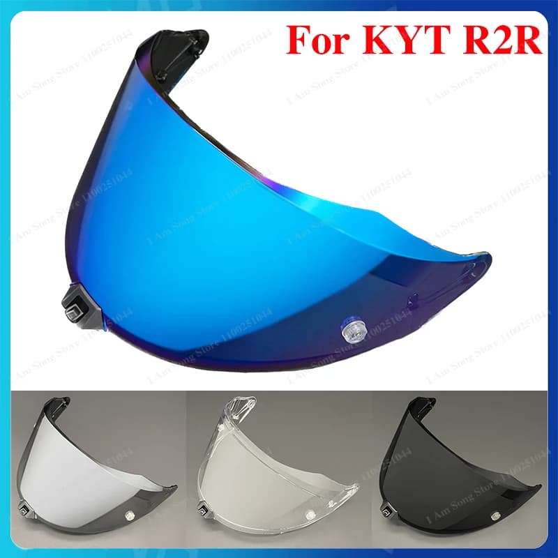 Visiera per Casco Moto Compatibile con KYT R2R R2R Pro, Anti-UV, Antipolvere, Antivento, Alta Trasparenza, Visiera Sostitutiva per Casco
