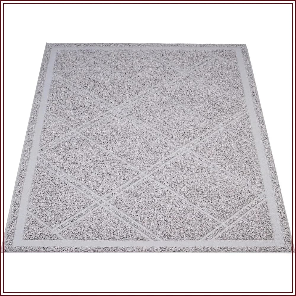 Cat Litter Mat, 24x35in, Waterproof, Scatter Control, Soft on Paws, Grey