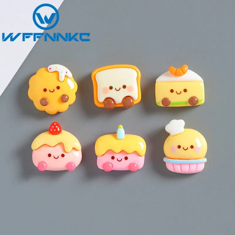 WFFNNKC 10/20Pcs Cartoon Smiley Cake Flatback resina Cabochon Scrapbooking telefono decorare fai da te carino tornante gioielli Patch materiale
