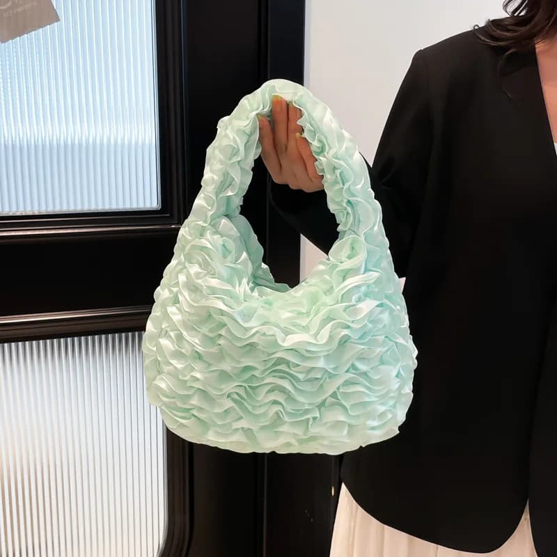 Borse Tote alla Moda con Pieghe a Petalo per Donna, Borse a Spalla, Borse a Tracolla, Borse da Sera, Borsette e Borse Firmate