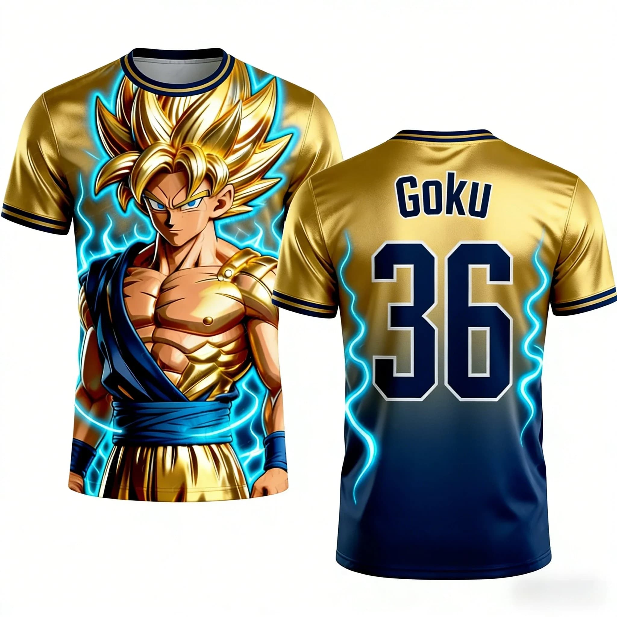 Nuova Maglia da Calcio 3D Stampata Dragon Ball Goku 2026 per Adulti e Bambini, T-Shirt Anime, Maglia da Calcio Speciale NO.36 Unisex