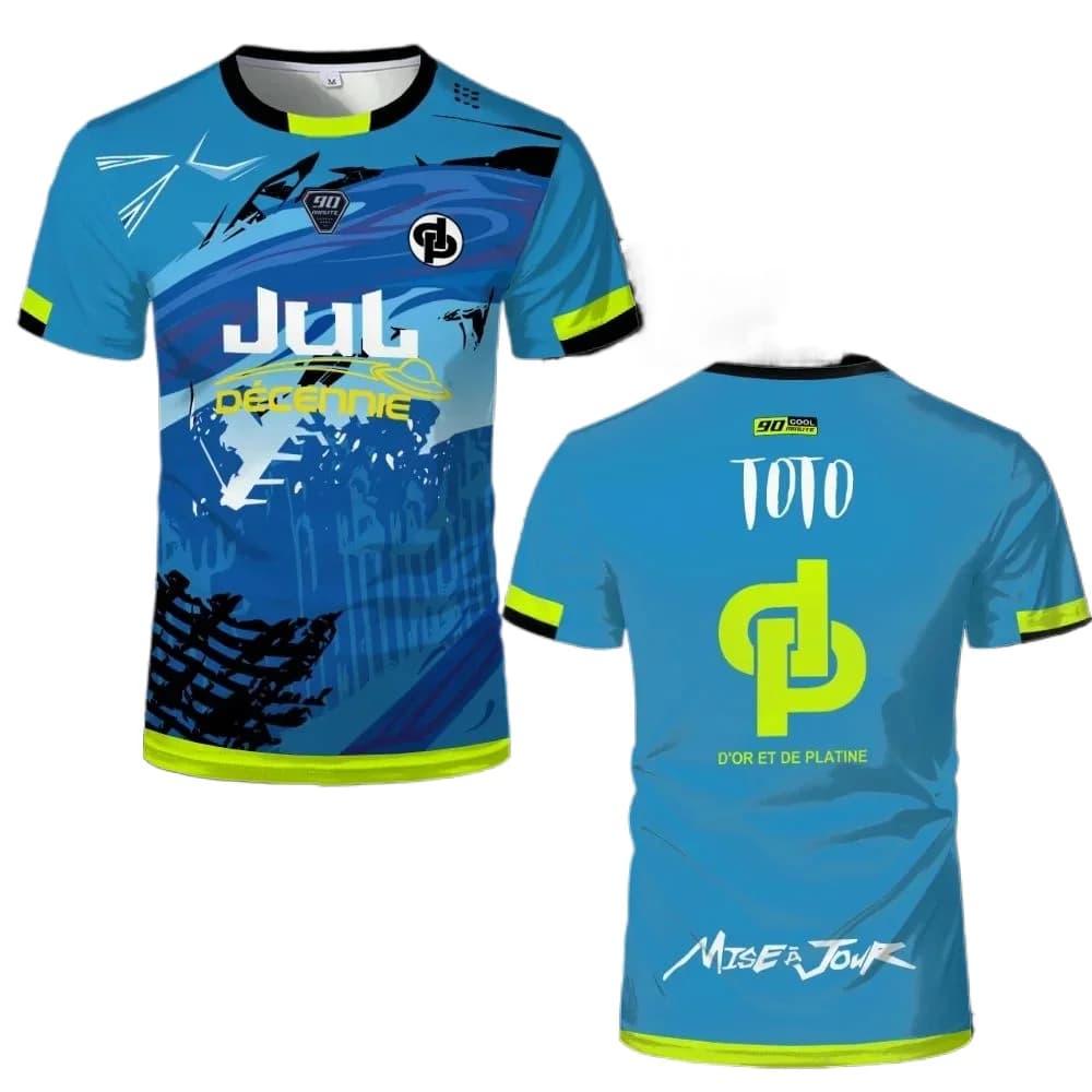 Maglia da Calcio MM9 JUL Serie 90 Minuti, Maglietta Estiva da Uomo per Sport all'Aperto, Asciugatura Rapida, Traspirante, per Allenamento Fitness, Collo a O