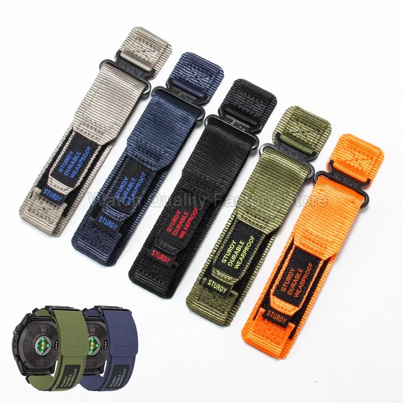 Cinturino per orologio in nylon 20 22mm con velcro stile lettera per Huawei Ticwatch1/pro Accessori per orologi traspiranti e resistenti al sudore Sport all'aria aperta